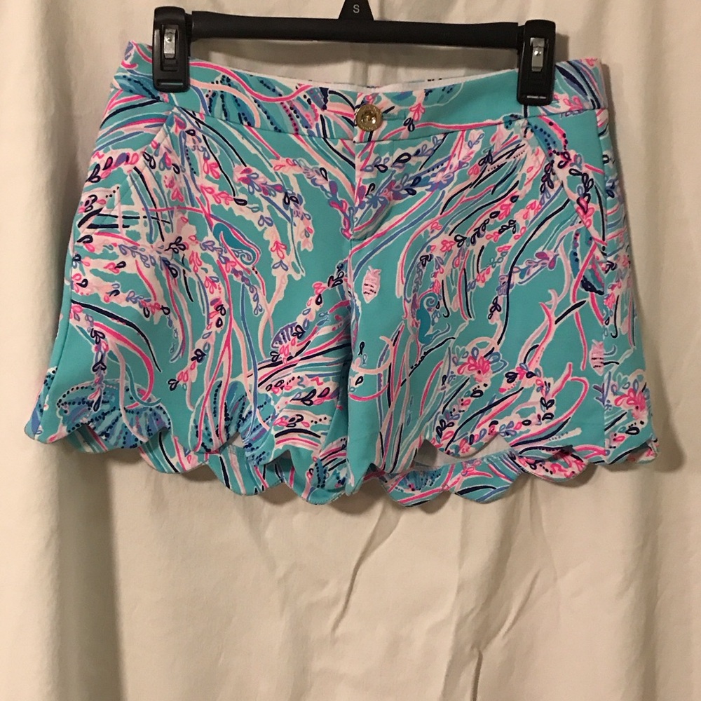 Lilly Pulitzer Blue and Pink Patterned Women Shorts